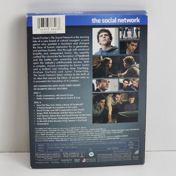 The Social Network (Two-Disc Collector's Edition) - DVD Movie - Picture 2 of 9